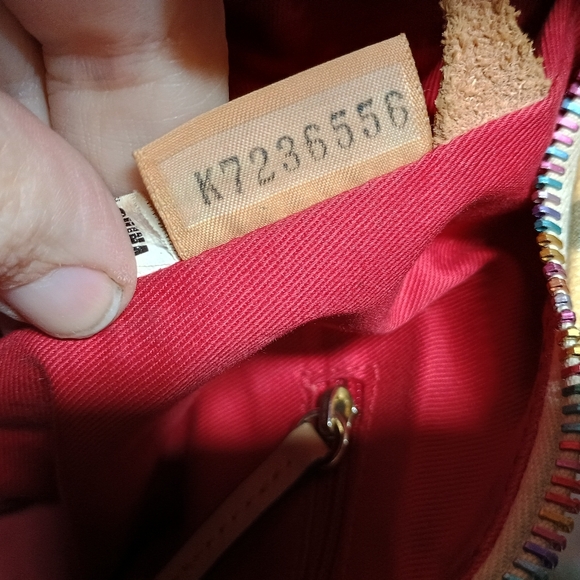 Dooney & Bourke Handprint Hobo Bag Multicolor Canvas Leather Trim Y2K - Picture 6 of 10